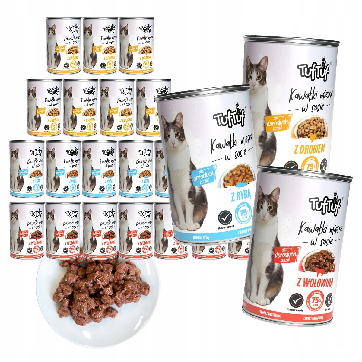 KARM'S WET FOR CAT TufTuf MIX TASTE Pieces in Sauce 20x415g SET