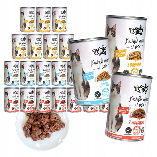 KARM'S WET FOR CAT TufTuf MIX TASTE Pieces in Sauce 20x415g SET